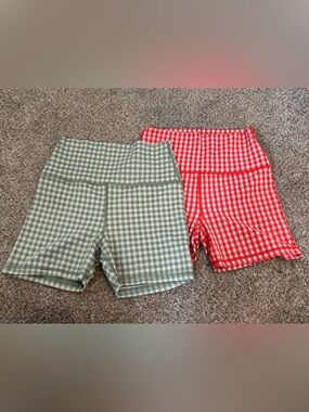 Aerie Gingham Spandex Shorts | Size M